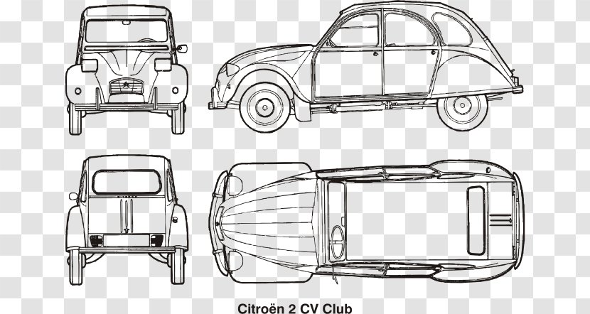 Antique Car Citroën 2CV Traction Avant - Automotive Design Transparent PNG