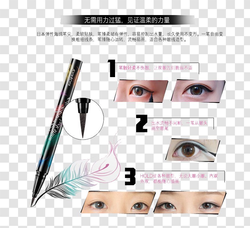 Eyelash Extensions Eye Liner Make-up - Cartoon - Eyeliner Posters Transparent PNG