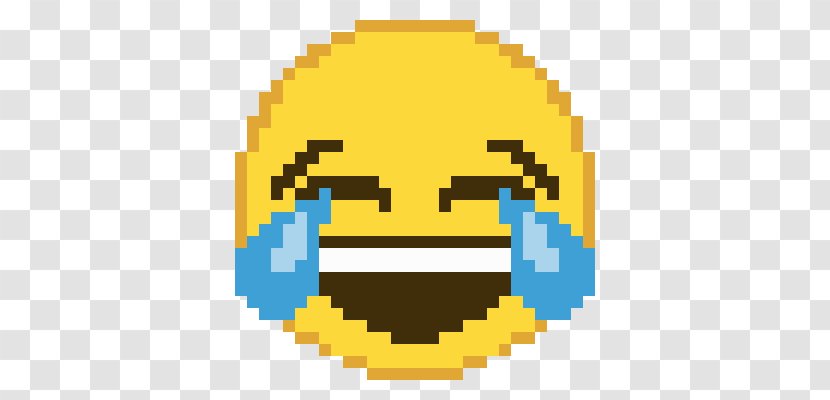 Minecraft Pixel Art Face With Tears Of Joy Emoji - Crossstitch Transparent PNG