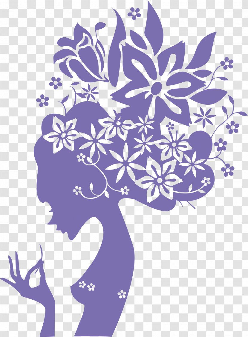 Wall Decal Sticker Polyvinyl Chloride - Purple Beauty Silhouette Transparent PNG