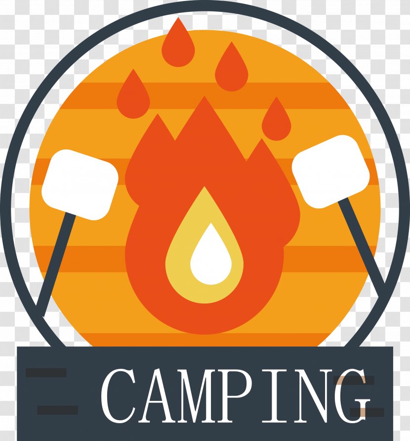 Logo Camping - Orange - Cooking Food Labels Transparent PNG