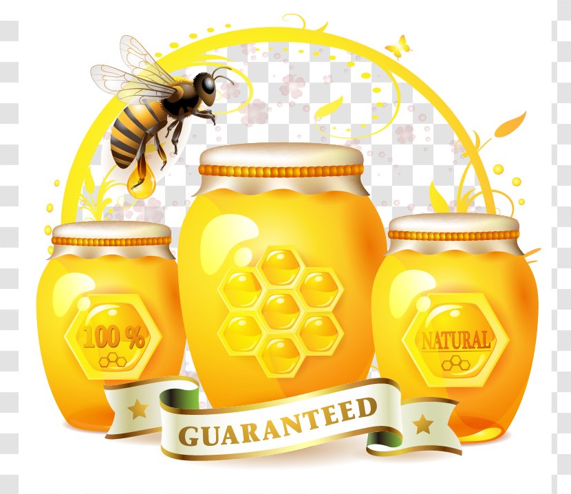 Bee Royalty-free Honey Illustration - Photography - Bees And Jar Transparent PNG