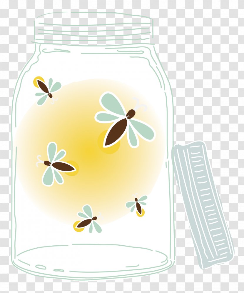 Pollinator Table-glass - Yellow - Mason Jar Transparent PNG
