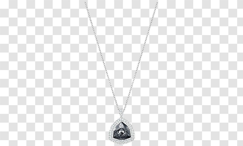 Locket Necklace Chain Silver Jewellery - Black And White - Swarovski Jewelry Women Transparent PNG