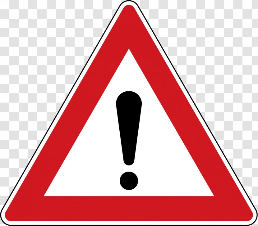 Warning Sign Traffic Exclamation Mark Clip Art - Area - Road Signs Transparent PNG
