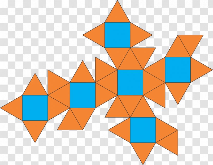 Net Cuboctahedron Snub Cube Catalan Solid Archimedean - Triangle - Octaedro Transparent PNG