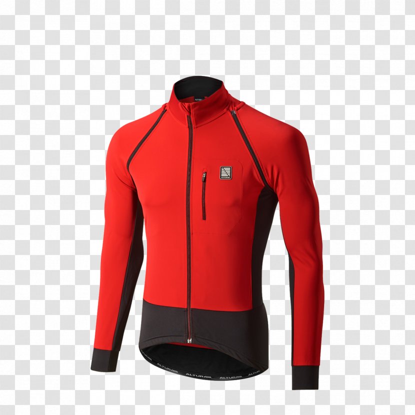 Jacket T-shirt Cycling Clothing Windbreaker - Coat - Red Transparent PNG