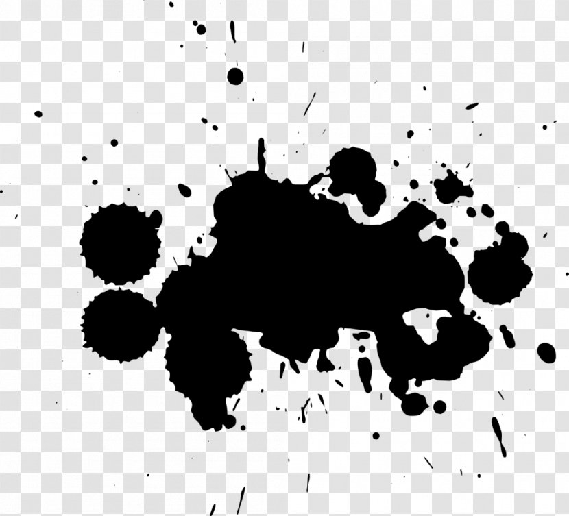 Black And White Monochrome Photography - Silhouette - Splatter Transparent PNG
