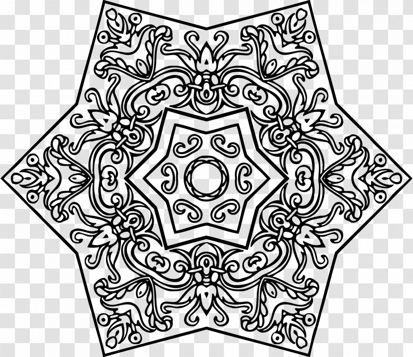 Symmetry Visual Arts Drawing Clip Art - Monochrome - Mandalas Transparent PNG
