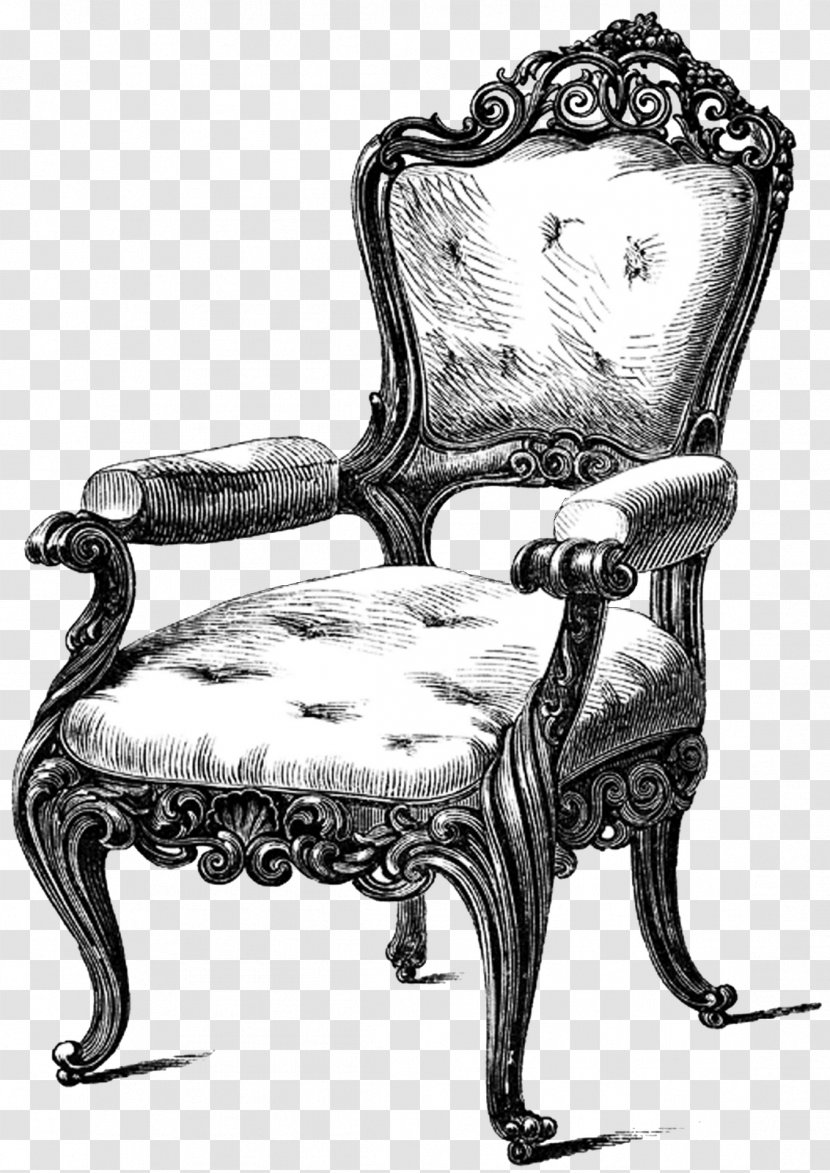 Table Chair Antique Furniture Drawing Couch - Throne - Armchair Transparent PNG