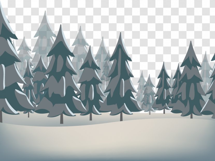 Snow Winter Euclidean Vector Santa Claus - Symmetry - Pine Transparent PNG