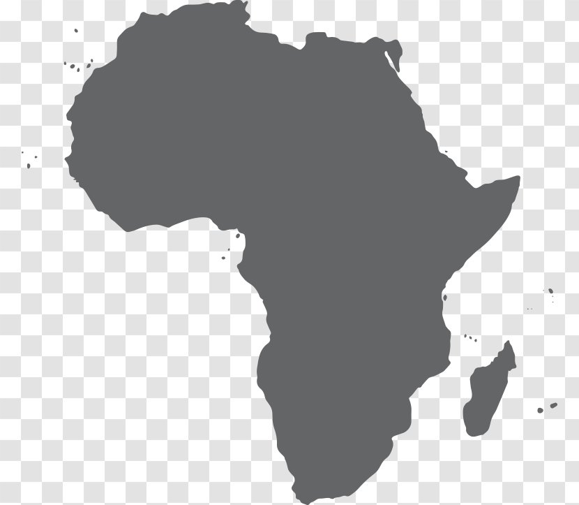 Africa Vector Map Clip Art - Black And White - Travel Transparent PNG