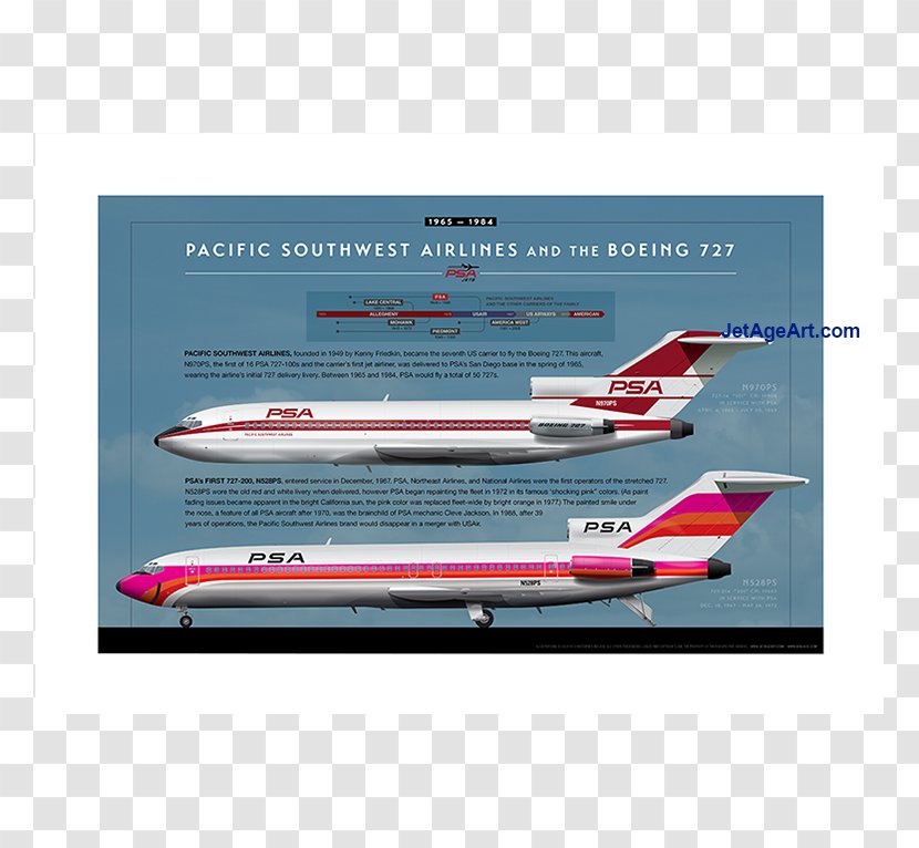 Boeing 747 727 Airline Narrow-body Aircraft Livery - Southwest Airlines Transparent PNG