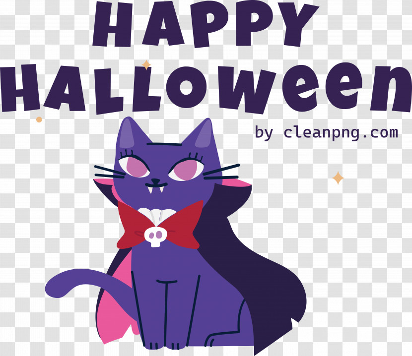 Cat Cat-like Cartoon Whiskers Violet Transparent PNG