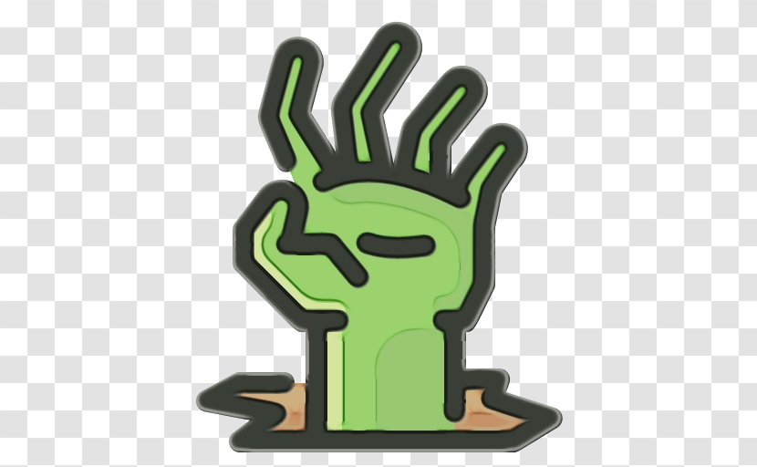 Green Finger Cartoon Hand Gesture - Wet Ink - Logo Animation Transparent PNG