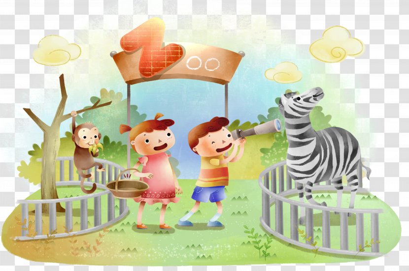 Giraffe Zoo Cartoon Illustration - Toy - Zebra Transparent PNG