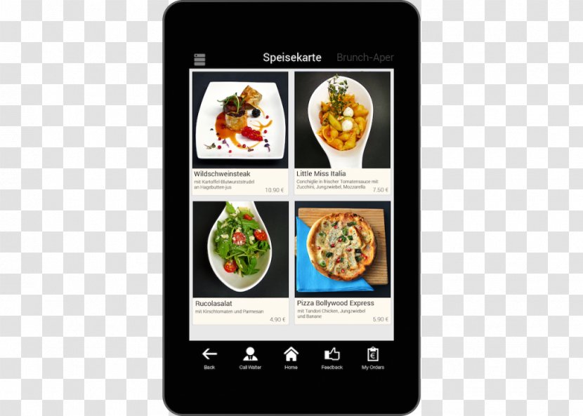 Menu Smartphone Restaurant Mobile App Food Transparent PNG