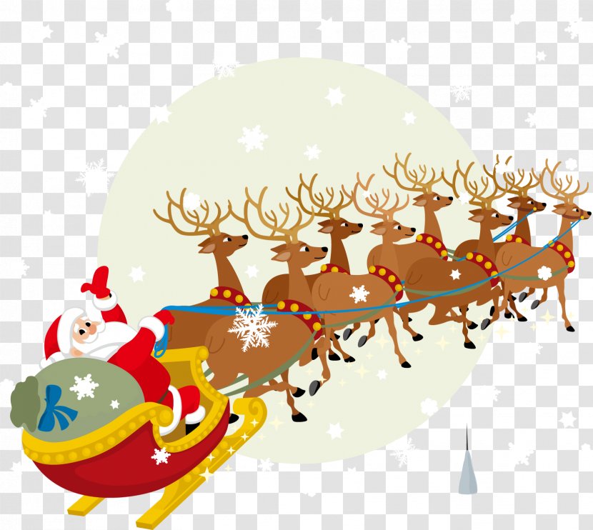 Santa Claus Reindeer Christmas Clip Art - Photography - Vector Greeted Element Transparent PNG