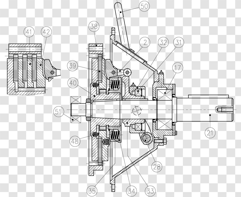 Technical Drawing Engineering Machine Clutch - Posiflex Transparent PNG