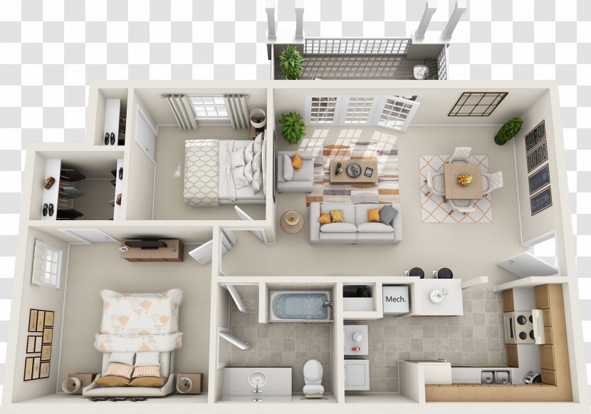 Northfield Commons Apartments Murfreesboro Bedroom House - Floor Plan - Apartment Transparent PNG