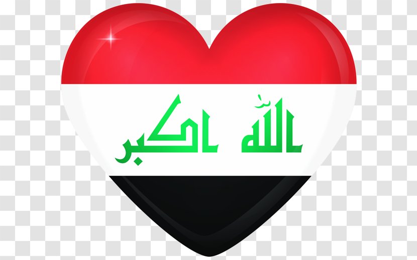 Flag Of Iraq Flags Asia Symbol - Heart - Background Transparent PNG