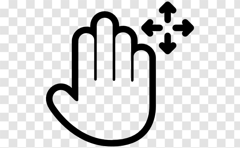 Finger Hand Symbol Clip Art - Black And White Transparent PNG