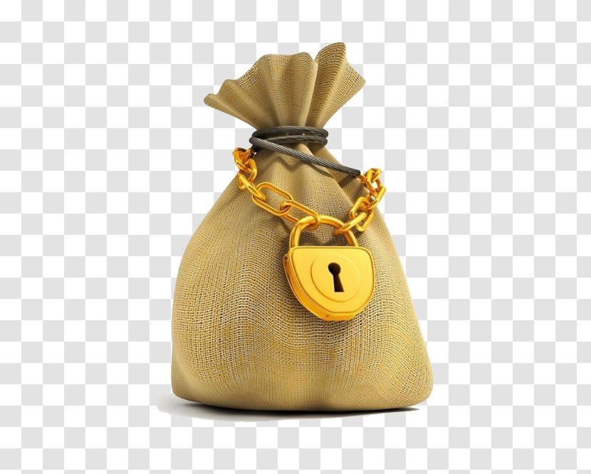 Gold Savings Account Lock Money - Handbag - Bag Transparent PNG