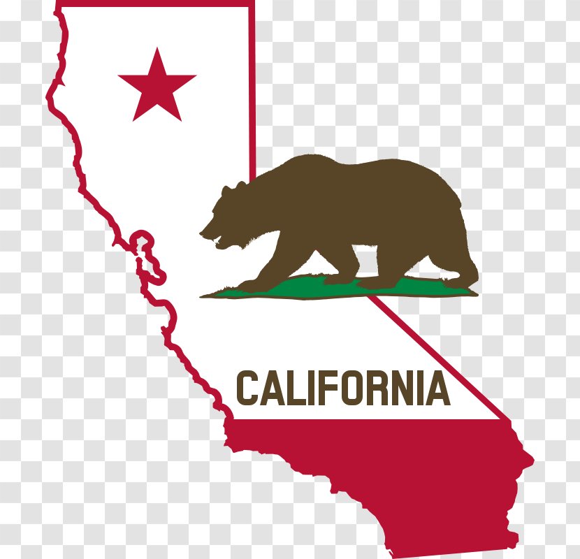 Flag Of California Grizzly Bear Clip Art - Text Transparent PNG