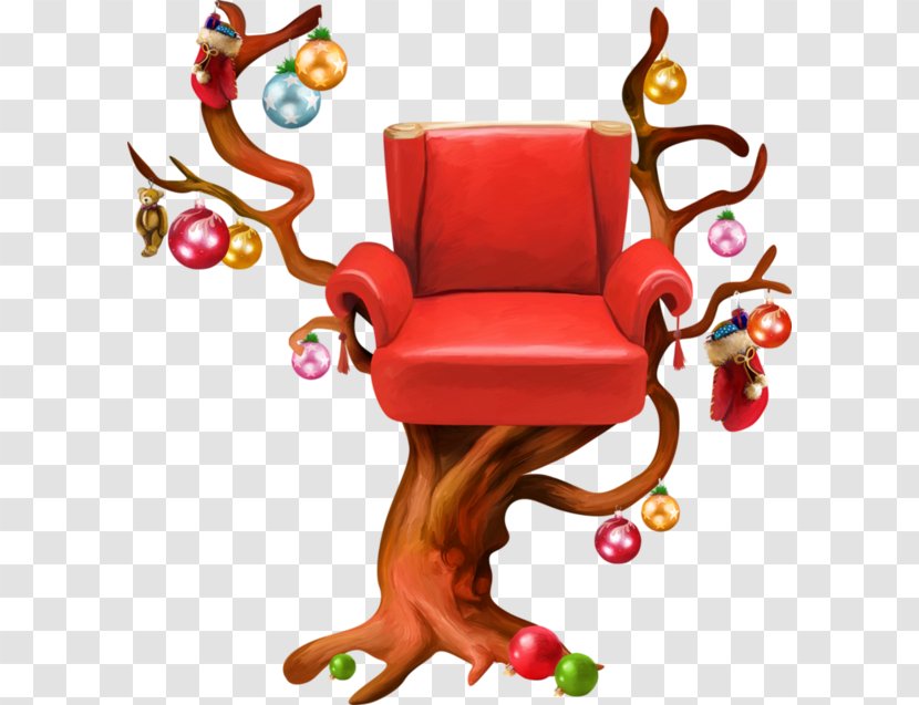 Wing Chair Couch Clip Art - Drawing - Cartoon Tree Red Sofa Transparent PNG