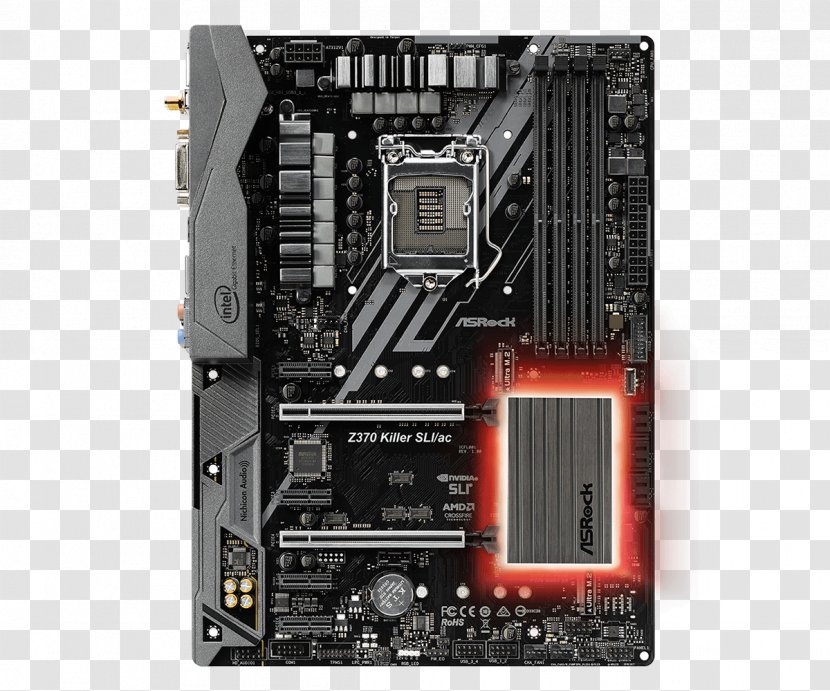 ASRock Z370 Killer SLI/ac ATX Motherboard For Intel CPUs By CCL Computers LGA 1151 Transparent PNG