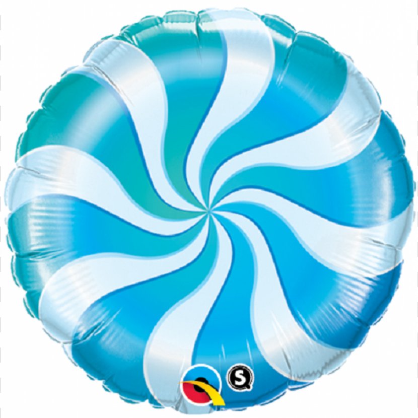Candy Cane Mylar Balloon Blue - Lollipop Transparent PNG