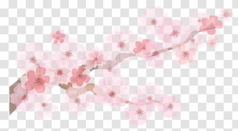 Paper Cherry Blossom Clip Art - Flower - Pink Hand-painted Peach Branches Decorative Pattern Transparent PNG