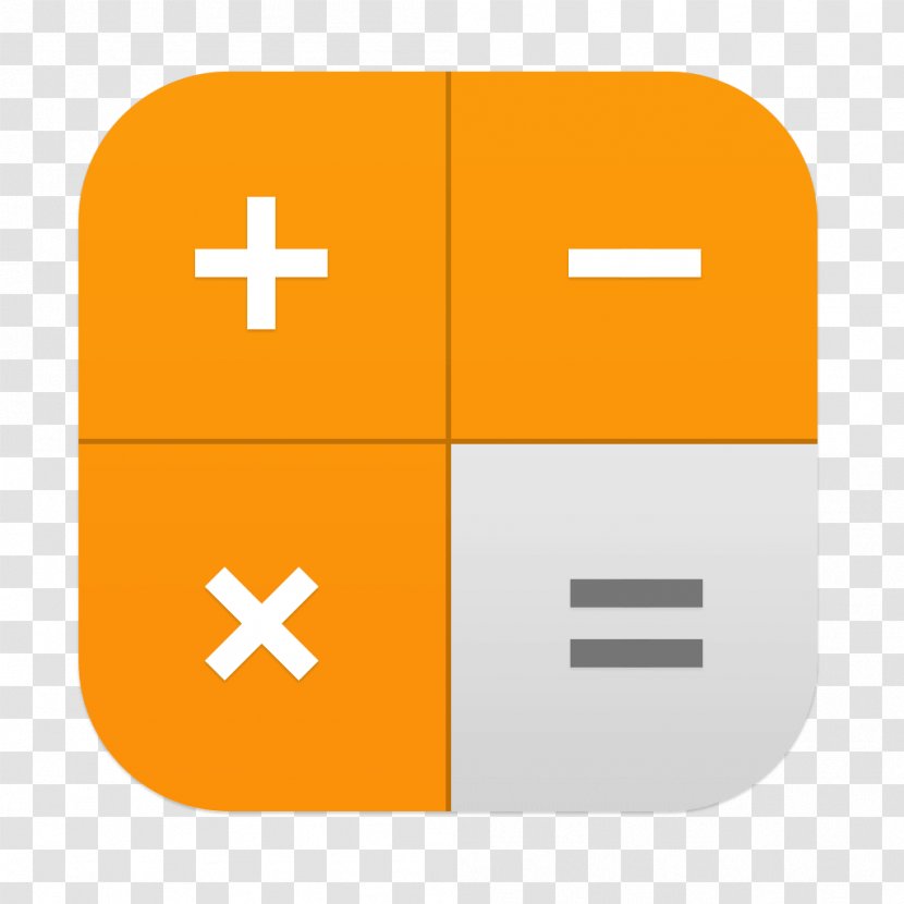 Calculator IOS 7 10 - Yellow Transparent PNG