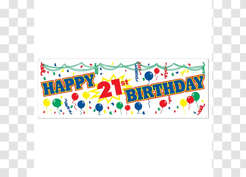 Birthday Cake Banner Party Gift - Happy 21st Pictures Free Transparent PNG