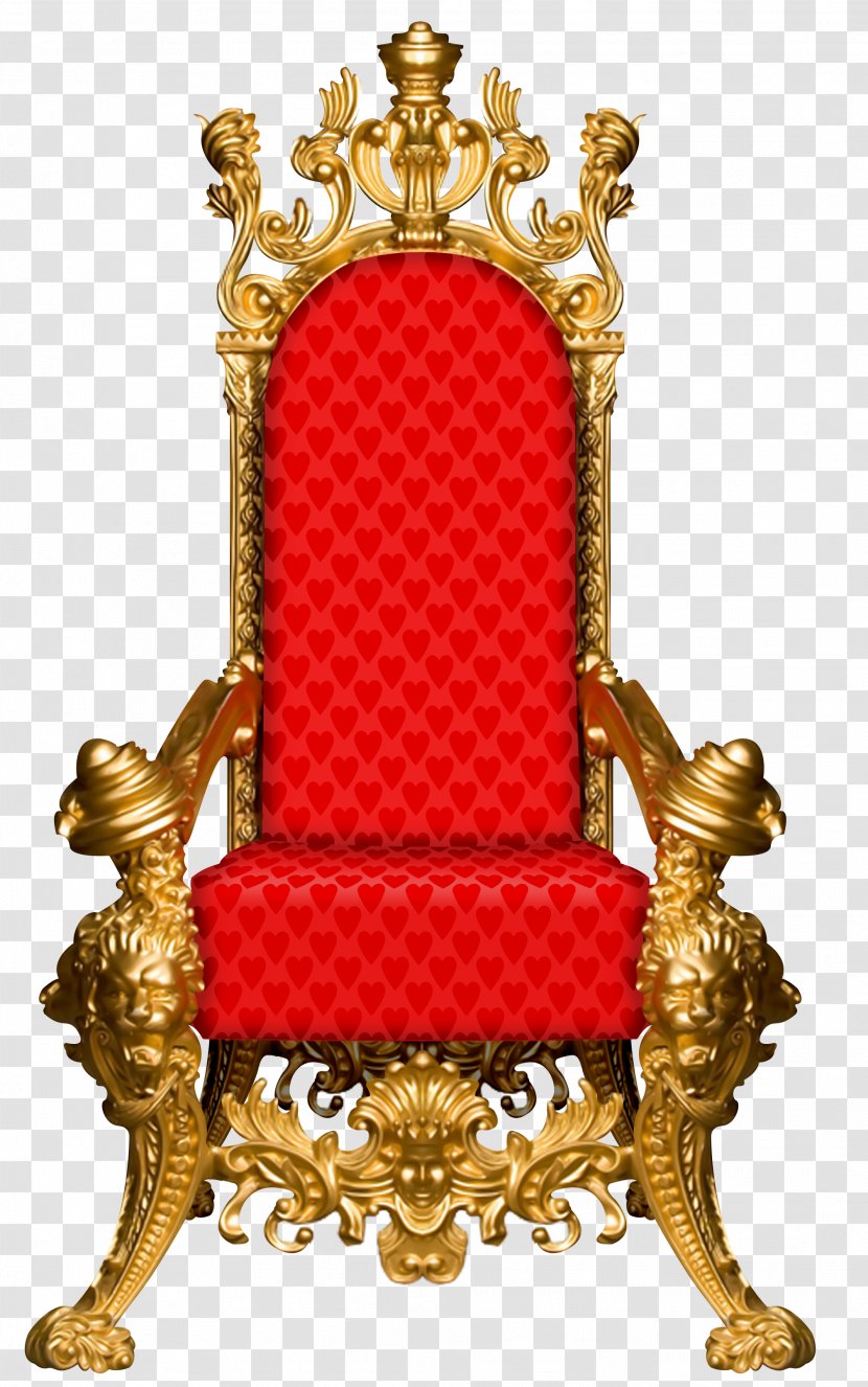 Throne Chair Red Gold Furniture - Spotify - Fairy Tale Transparent PNG