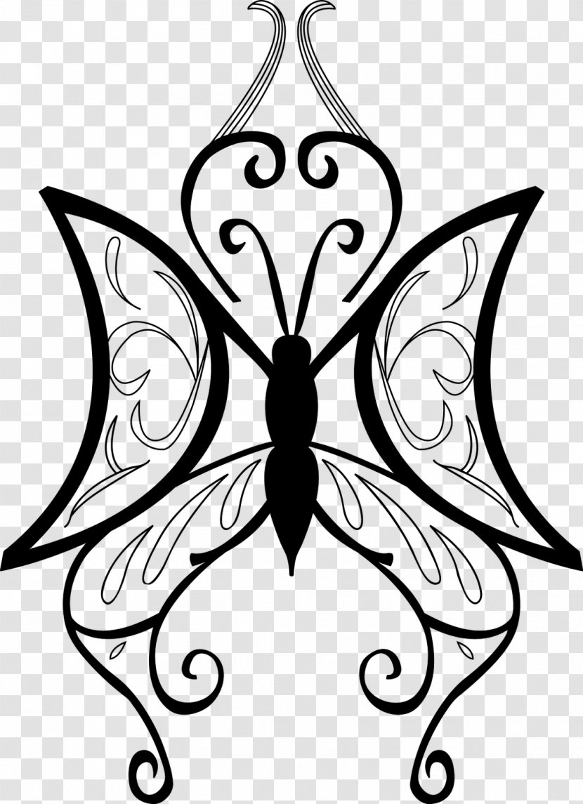 Brush-footed Butterflies Insect Butterfly Line Art Clip - Pollinator - Logo Transparent PNG