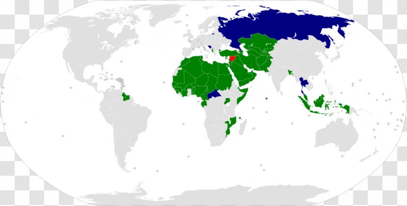 Organisation Of Islamic Cooperation World Map - Arabic Wikipedia - Islam Transparent PNG