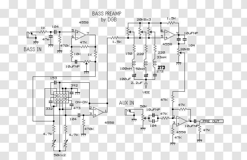 Guitar Amplifier Circuit Diagram Preamplifier Schematic - Flower - Simple Transparent PNG