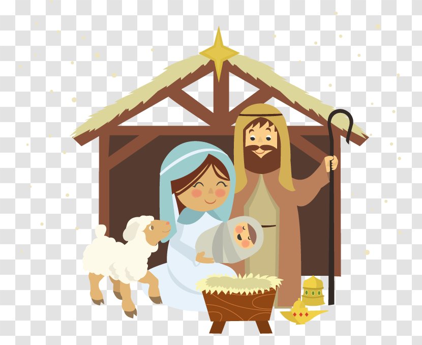 Bethlehem Christmas Nativity Of Jesus Scene Manger - Cartoon Transparent PNG