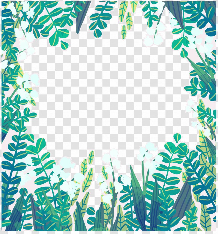 Poster Green Adobe Illustrator - Text - Vector Hand Painted Leaf Border Transparent PNG
