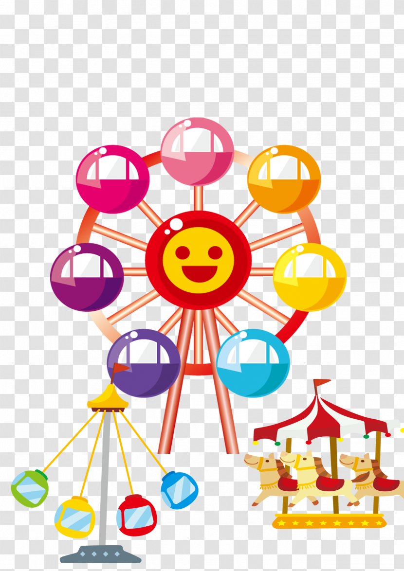 Playground Amusement Park Cartoon Illustration - Symbol Transparent PNG