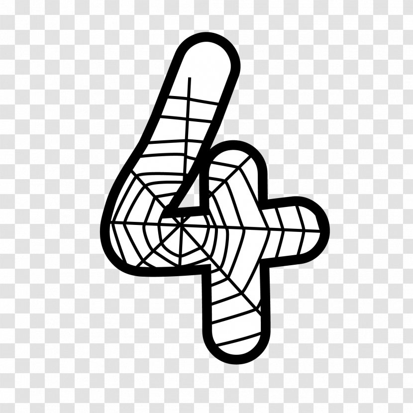 Numerical Digit Number Spider Web Drawing - Monochrome - Line Art Transparent PNG