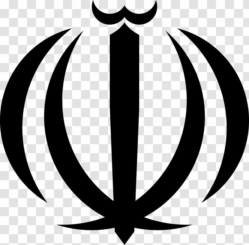 Iranian Revolution Emblem Of Iran Flag Lion And Sun - Monochrome - Peace Symbol Transparent PNG