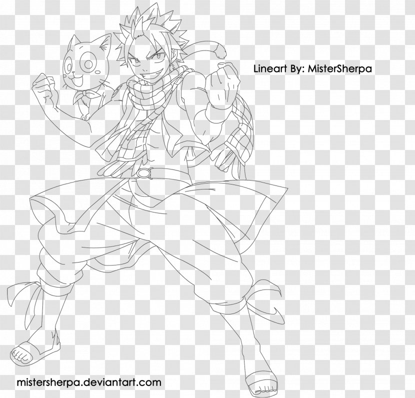 Sketch Illustration Visual Arts Drawing Line Art - Monochrome Photography - Fairy Tail Happy Transparent PNG