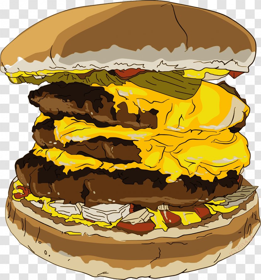 Hamburger Cheeseburger Fast Food Ice Cream Cone Clip Art - Cheese - Giant Burger Transparent PNG