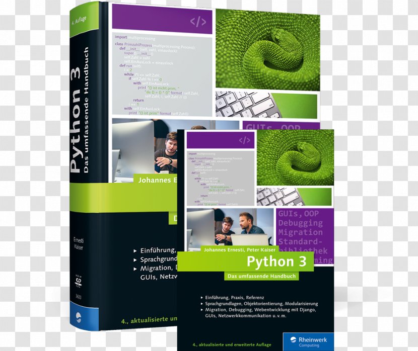 Python 3 : Das Umfassende Handbuch 3: Handbuch: Sprachgrundlagen, Objektorientierung, Modularisierung (Ausgabe 2017) E-book - Text - Enterprises Album Cover Transparent PNG
