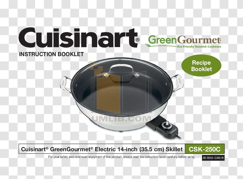 Product Manuals Cuisinart Pure Indulgence ICE-30 Frying Pan ICE-100 - Support Transparent PNG