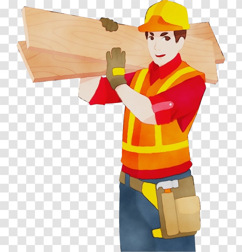 Watercolor Background - Cartoon - Package Delivery Tradesman Transparent PNG