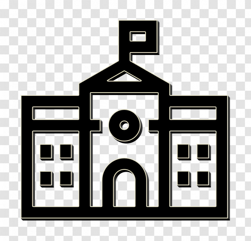 School Icon Urban Building Icon Transparent PNG