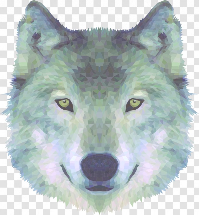 Alaskan Tundra Wolf Coyote T-shirt Greenland Dog Arctic - Head - Low Poly Transparent PNG